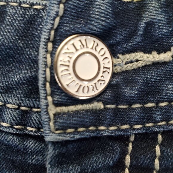 Rock & Roll Jeans Womens 26x34 Tall Blue Boyfriend Casual Distressed Denim - Picture 10 of 13